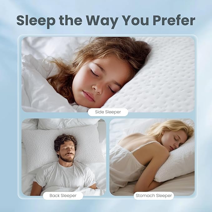 Memory Foam Cooling Bed Pillow - King - 2 Piece