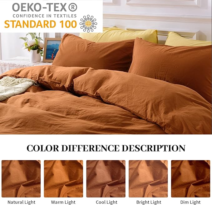 Linen Duvet Cover Set - California King - 3 Piece