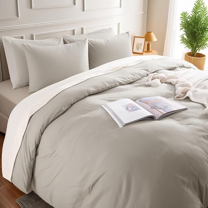 Linen Duvet Cover Set - King - 4 Piece