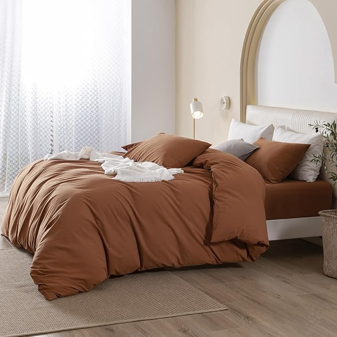 Linen Duvet Cover Set - Queen - 90 x 90 in - 3 Piece