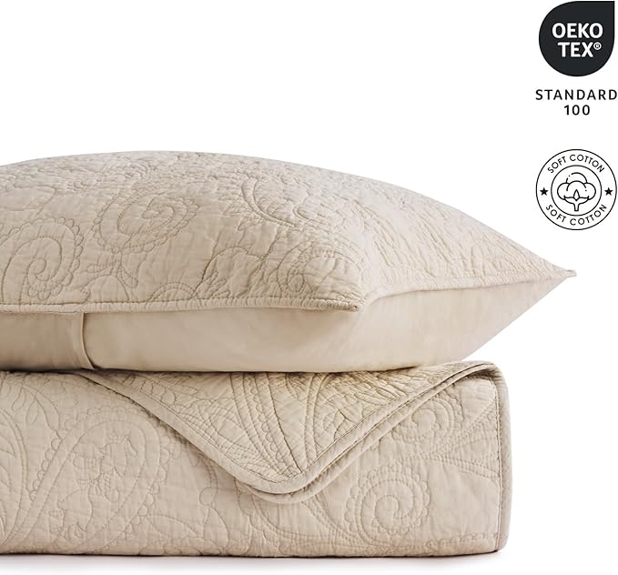 100% Cotton Quilt Set - King - 3 Piece
