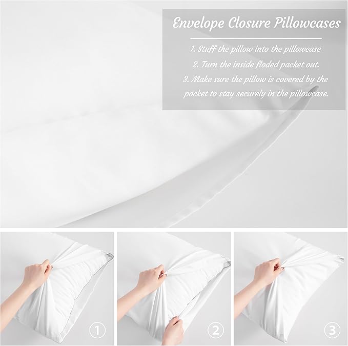 Microfiber Pillowcase Set - King - 20 x 36 in - 2 Pack - 2 Piece