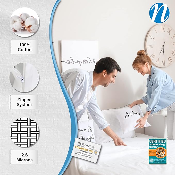 100% Cotton Hypoallergenic Mattress Protector - Twin