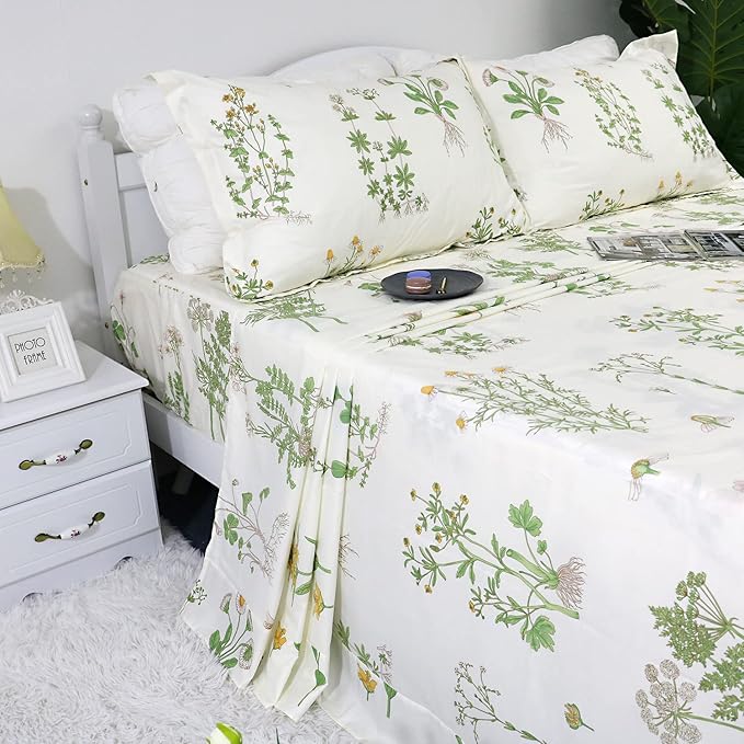 100% Cotton Bed Sheet Set - King - 4 Piece