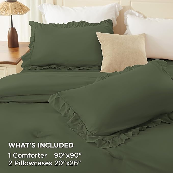 Microfiber Comforter Set - Queen - 90 x 90 in - 3 Piece