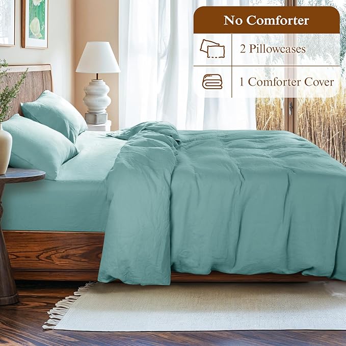 Linen Duvet Cover Set - King - 3 Piece