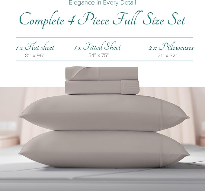 Linen Cooling Bed Sheet Set - Full - 16 in Deep Pocket - 4 Piece