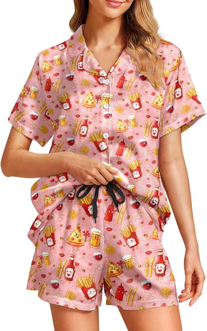 Women's Pajama Set - Short Sleeve - 2 Piece