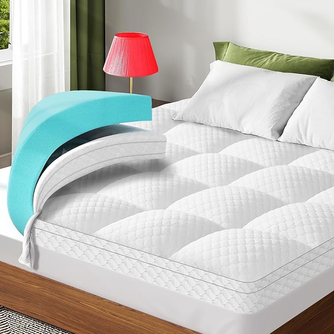 Memory Foam Cooling Mattress Topper - Twin XL - 21 in Deep Pocket