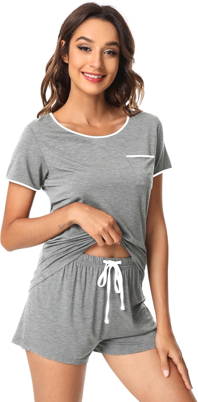 Women's Bamboo Cooling Pajama Set - Short Sleeve - 2 Piece