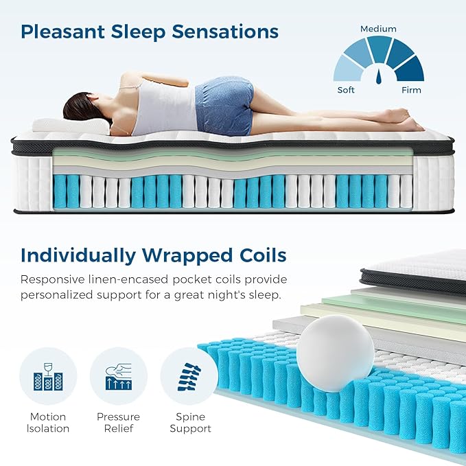 Memory Foam Cooling Mattress - Queen