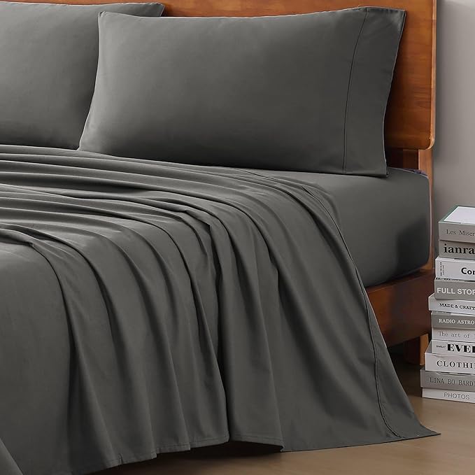 Linen Bed Sheet Set - King - 4 Piece