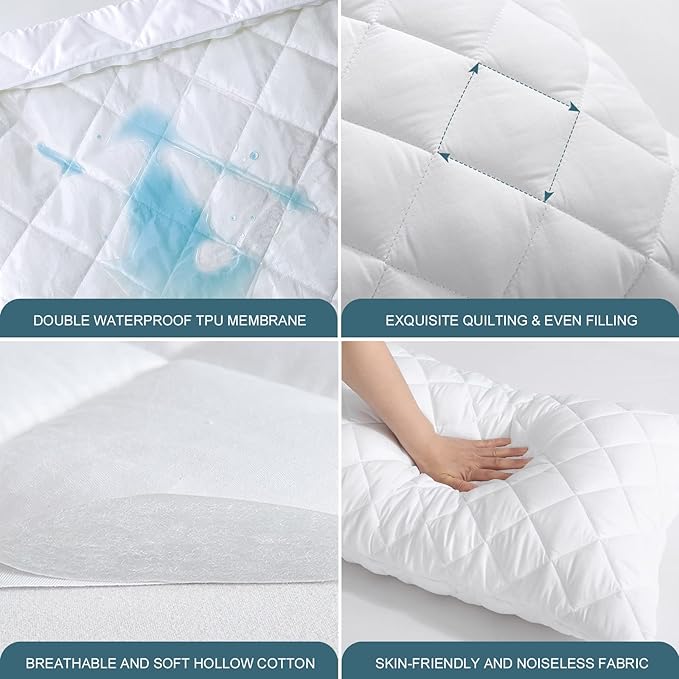 Waterproof Mattress Pad - Queen - 2 Pack