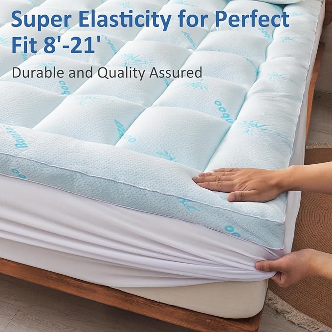 Bamboo Cooling Mattress Topper - King