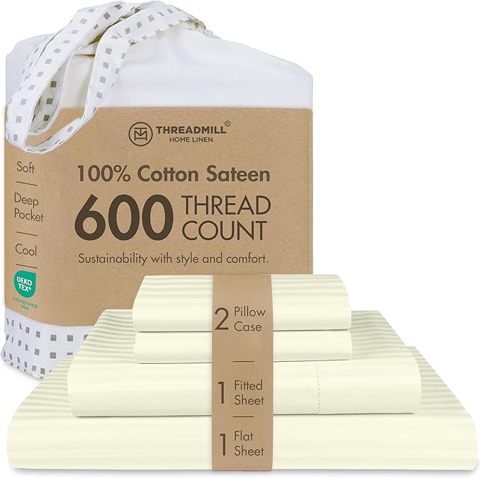 100% Cotton Cooling Bed Sheet Set - King - 4 Piece