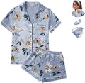 Satin Pajama Set - Short Sleeve - 4 Piece