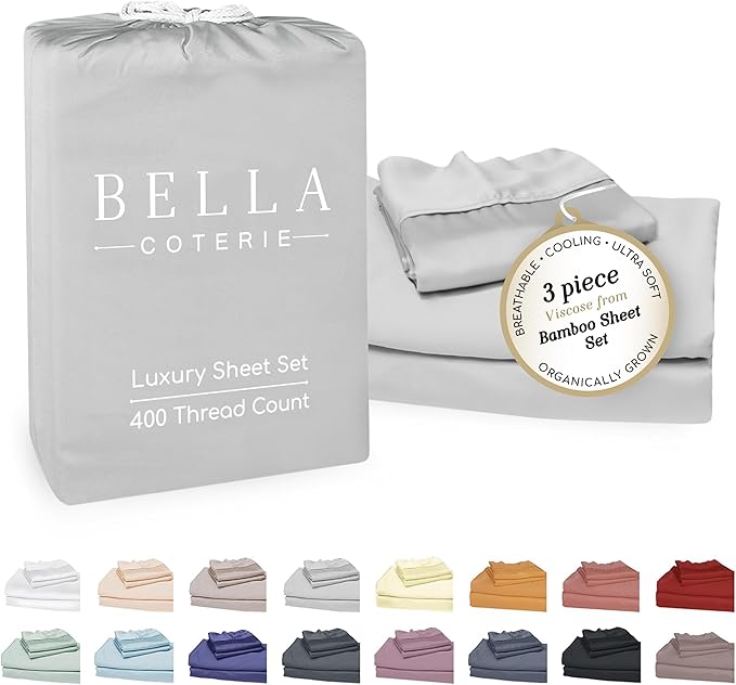 Bamboo Cooling Bed Sheet Set - Twin XL - 18 in Deep Pocket