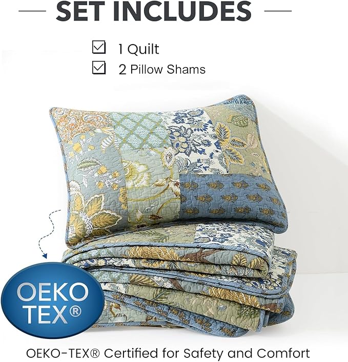 100% Cotton Quilt Set - Queen