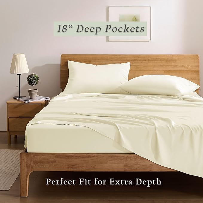 Bamboo Cooling Bed Sheet Set - King - 4 Piece