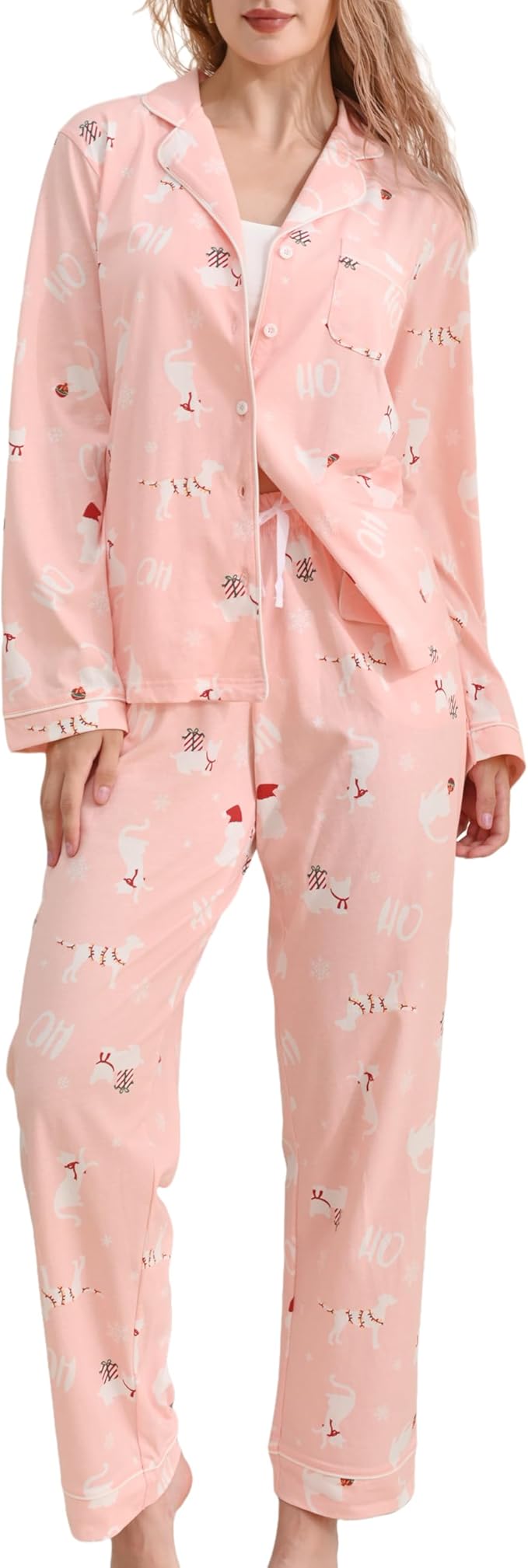 Women's 100% Cotton Pajama Set - Long Sleeve