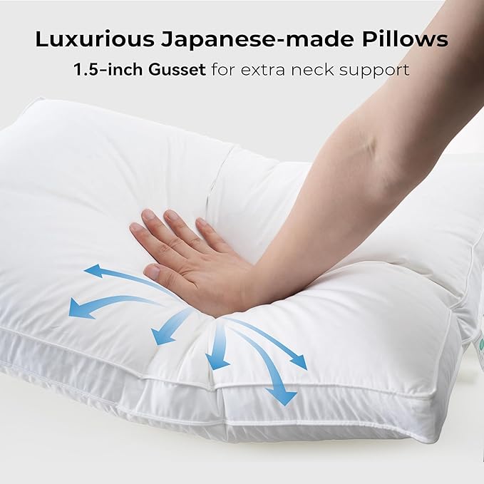 100% Cotton Bed Pillow - King - 2 Piece