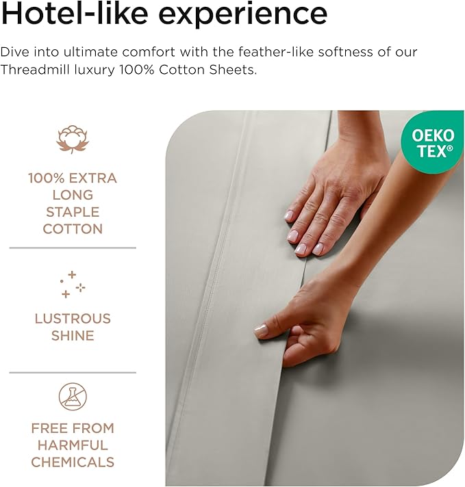 100% Cotton Bed Sheet Set - King - 16 in Deep Pocket - 4 Piece