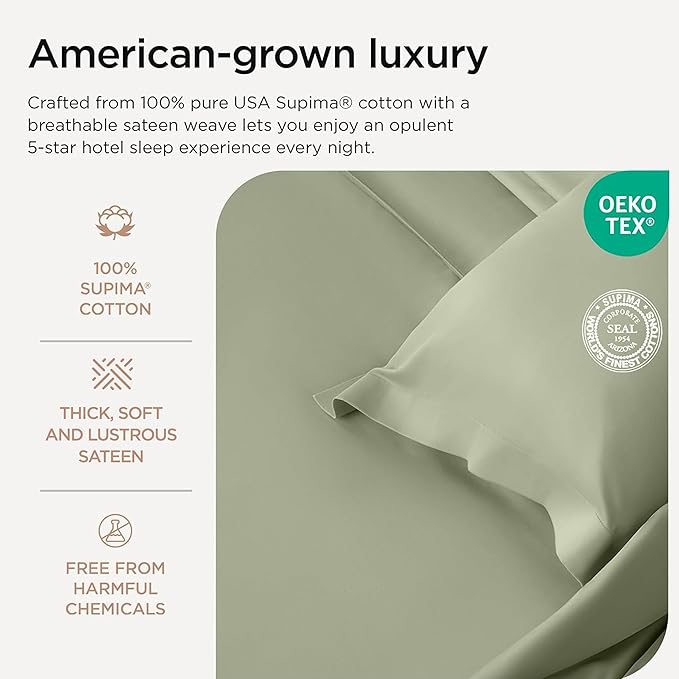 100% Cotton Bed Sheet Set - King - 4 Piece
