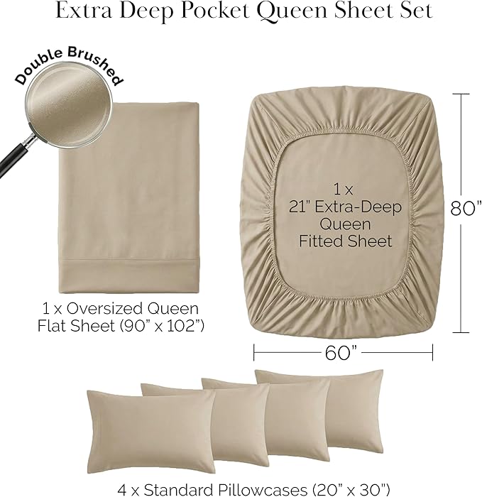 Bed Sheet Set - Queen - 6 Piece