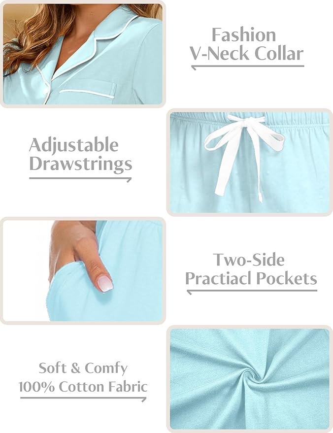 Women's Pajama Set - Short Sleeve - 2 Piece