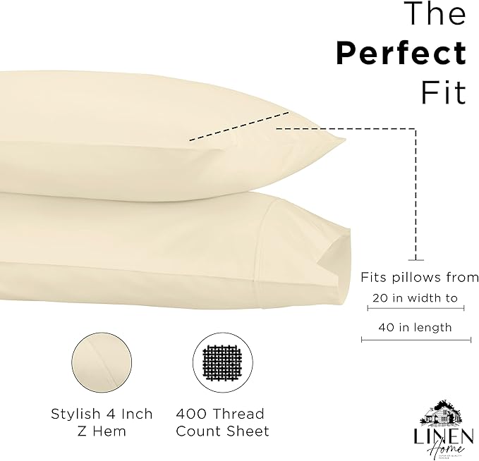 Linen Pillowcase Set - King - 2 Piece