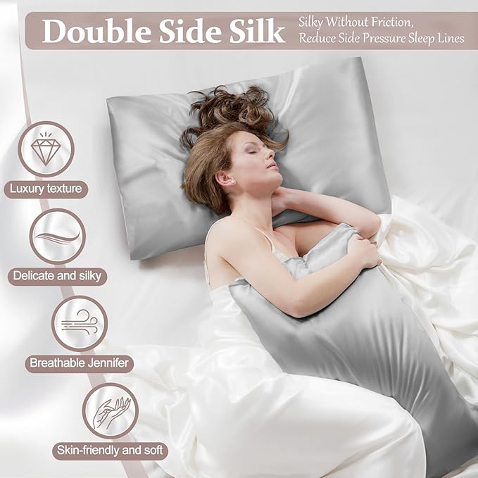 Mulberry Silk Cooling Pillowcase Set - Standard - 2 Pack