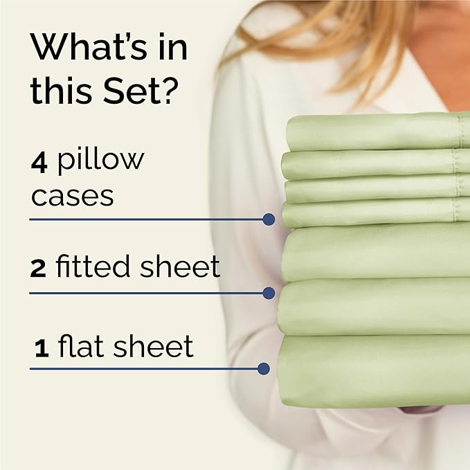 Cooling Bed Sheet Set - Split King - 16 in Deep Pocket - 7 Piece