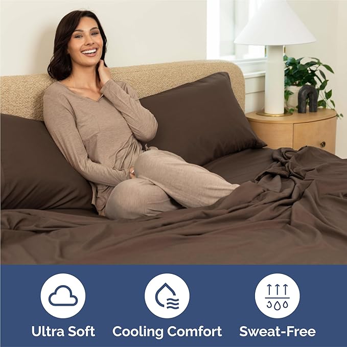 Cooling Bed Sheet Set - Queen - 16 in Deep Pocket - 6 Piece