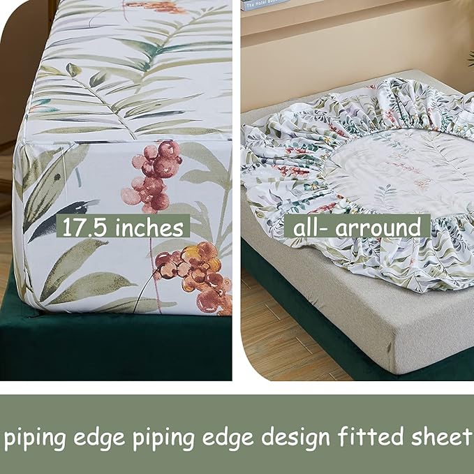 100% Cotton Bed Sheet Set - Twin - 4 Piece