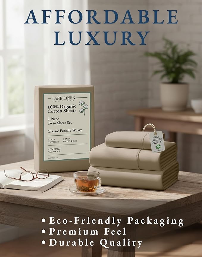 Linen Bed Sheet Set - Twin - 15 in Deep Pocket - 3 Piece