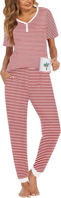 Women's Pants Pajama Set - Short Sleeve - 2 Piece