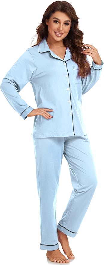100% Cotton Pants Pajama Set - Long Sleeve - 2 Piece