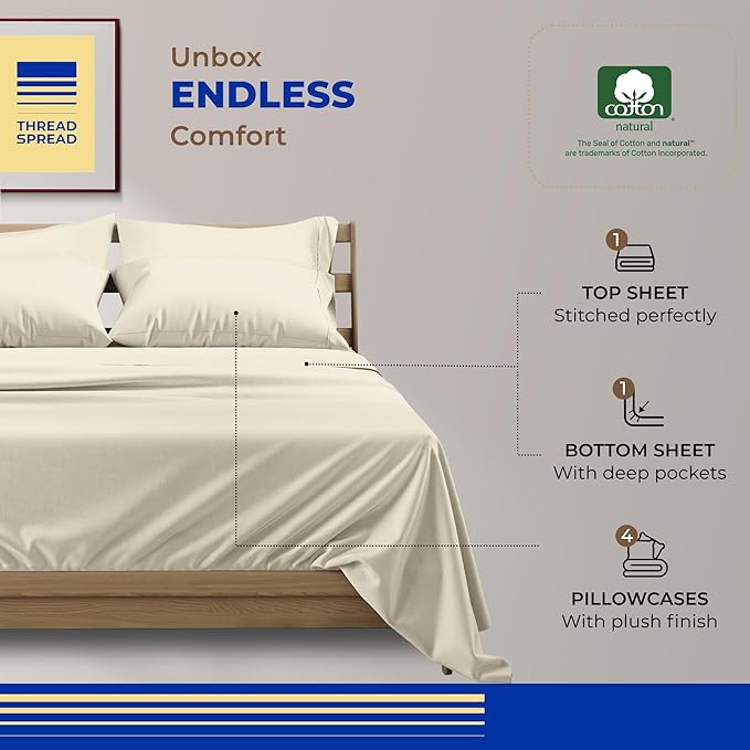 Cooling Bed Sheet Set - Split King - 16 in Deep Pocket - 5 Piece