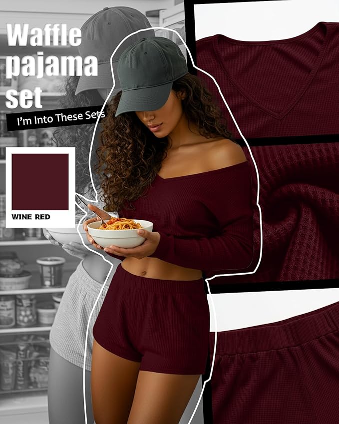 Women's Shorts Pajama Set - Long Sleeve - 2 Pack - 2 Piece
