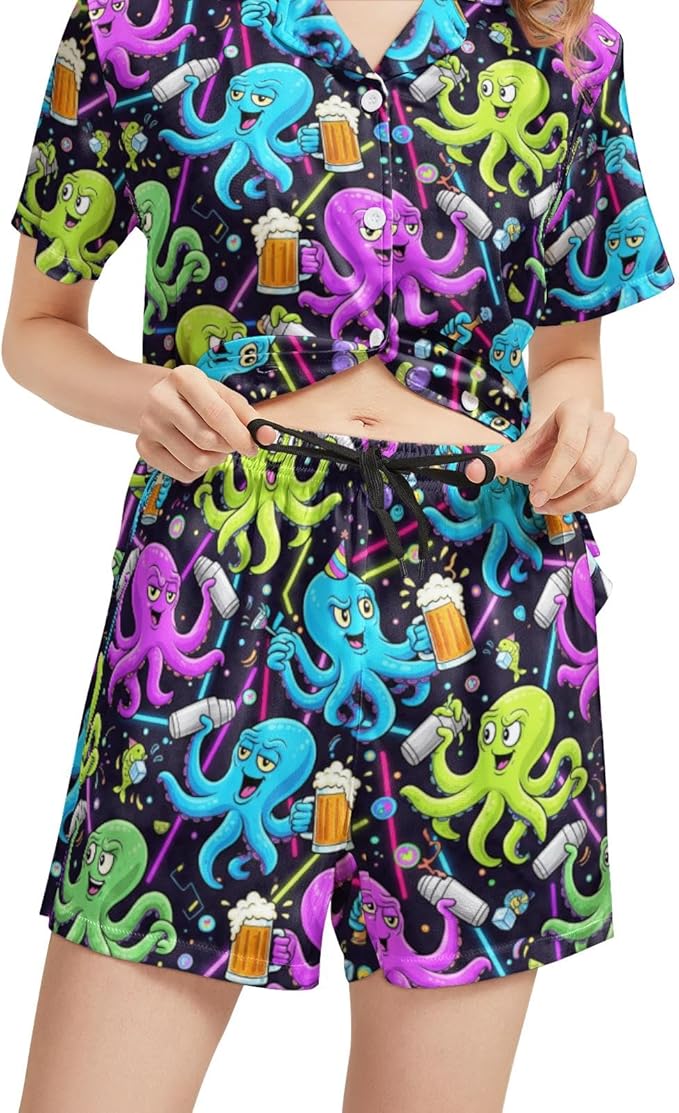 Women's Pajama Set - Short Sleeve - 2 Piece