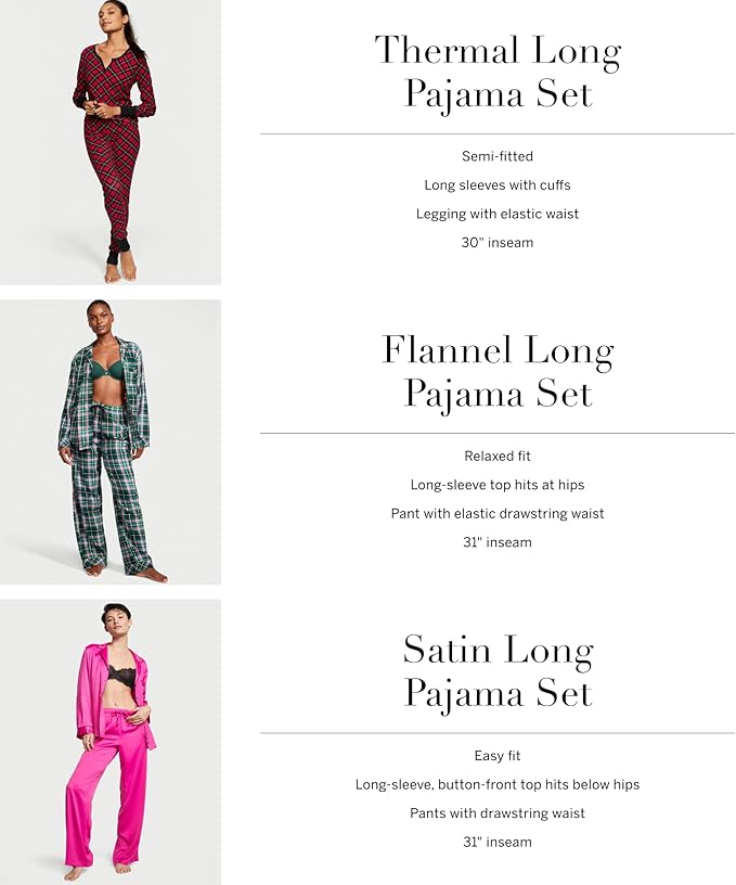Women's Flannel Pants Pajama Set - Long Sleeve - 2 Piece