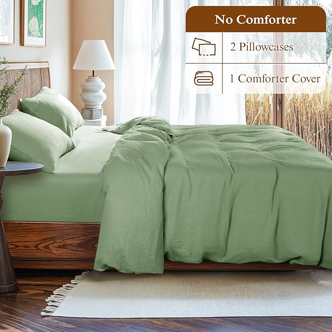 Linen Duvet Cover Set - King - 3 Piece