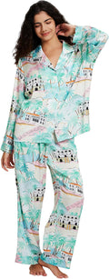 Satin Pajama Set - Long Sleeve - 2 Piece