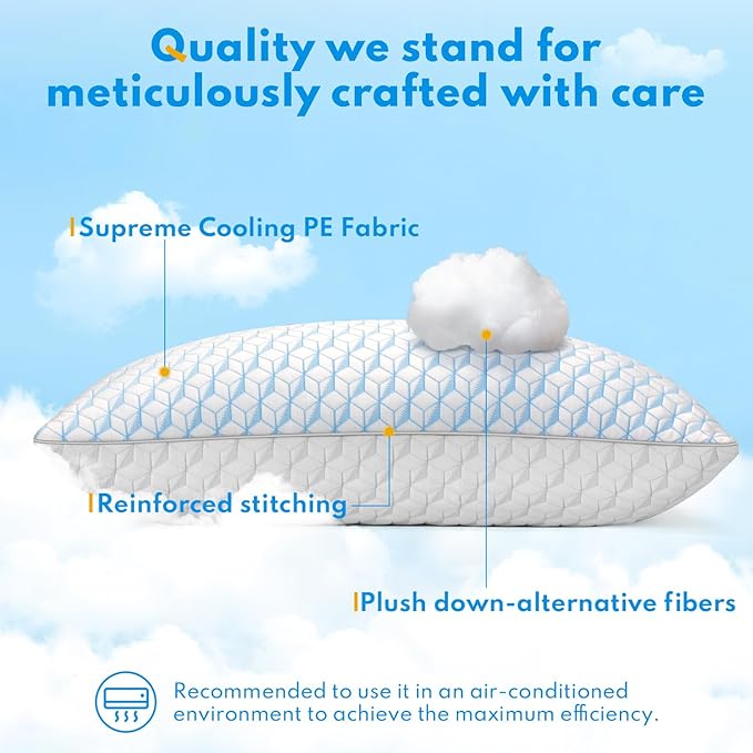 Microfiber Cooling Bed Pillow - Queen - 2 Piece