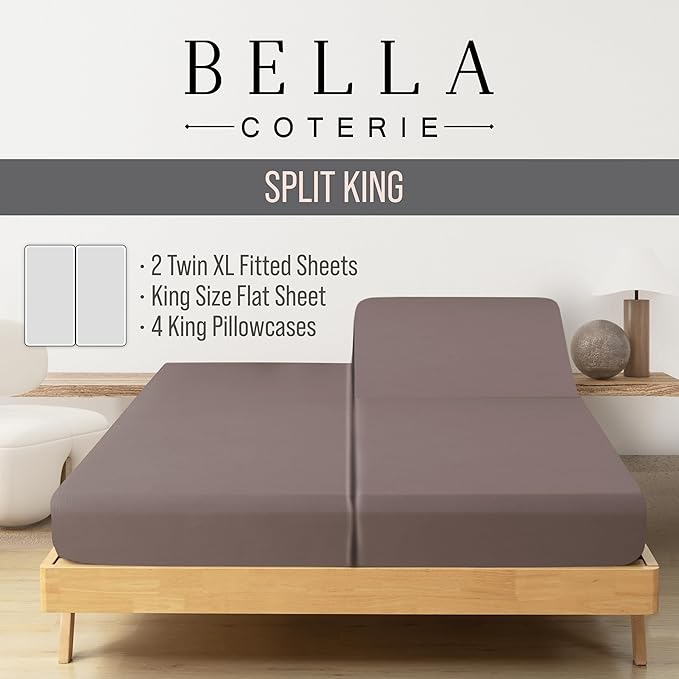 Bamboo Cooling Bed Sheet Set - Split King - 7 Piece