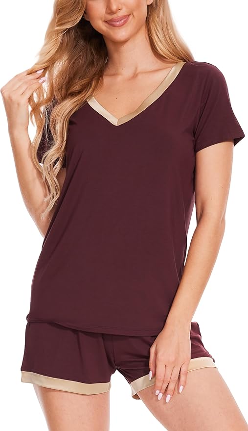 Bamboo Shorts Pajama Set - Short Sleeve - 2 Piece