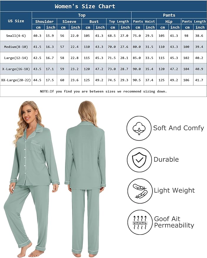 Women's Pants Pajama Set - Long Sleeve - 2 Piece