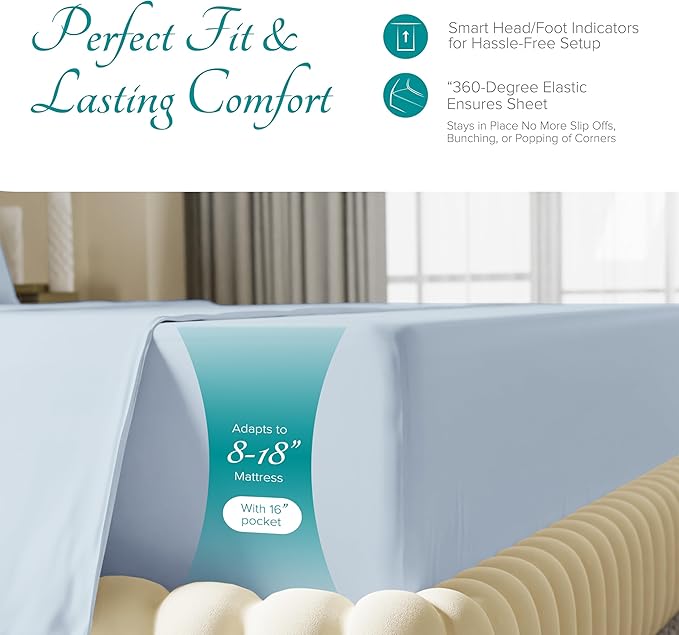 Linen Cooling Bed Sheet Set - Twin - 16 in Deep Pocket - 3 Piece