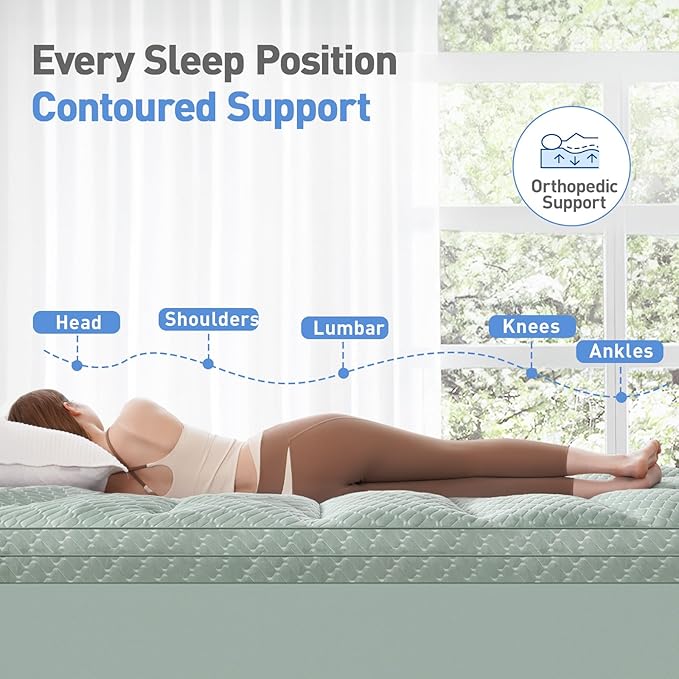 Memory Foam Cooling Mattress Topper - Queen - 21 in Deep Pocket