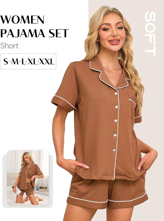 Women's Pajama Set - Short Sleeve - 2 Piece